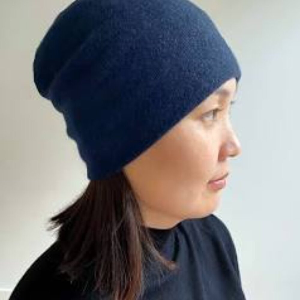 JOOP! NEW Fenol Cashmere Navy Ribbed Beanie